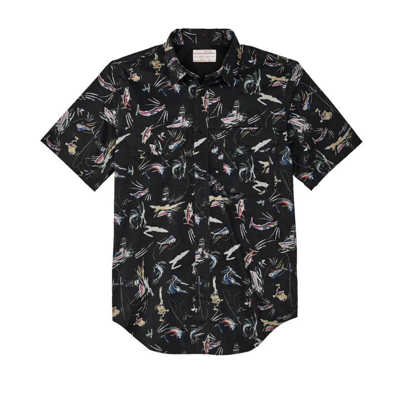 Twin Lakes Short Sleeve Sport Shirt - Offshore Catch Print sold by Filson