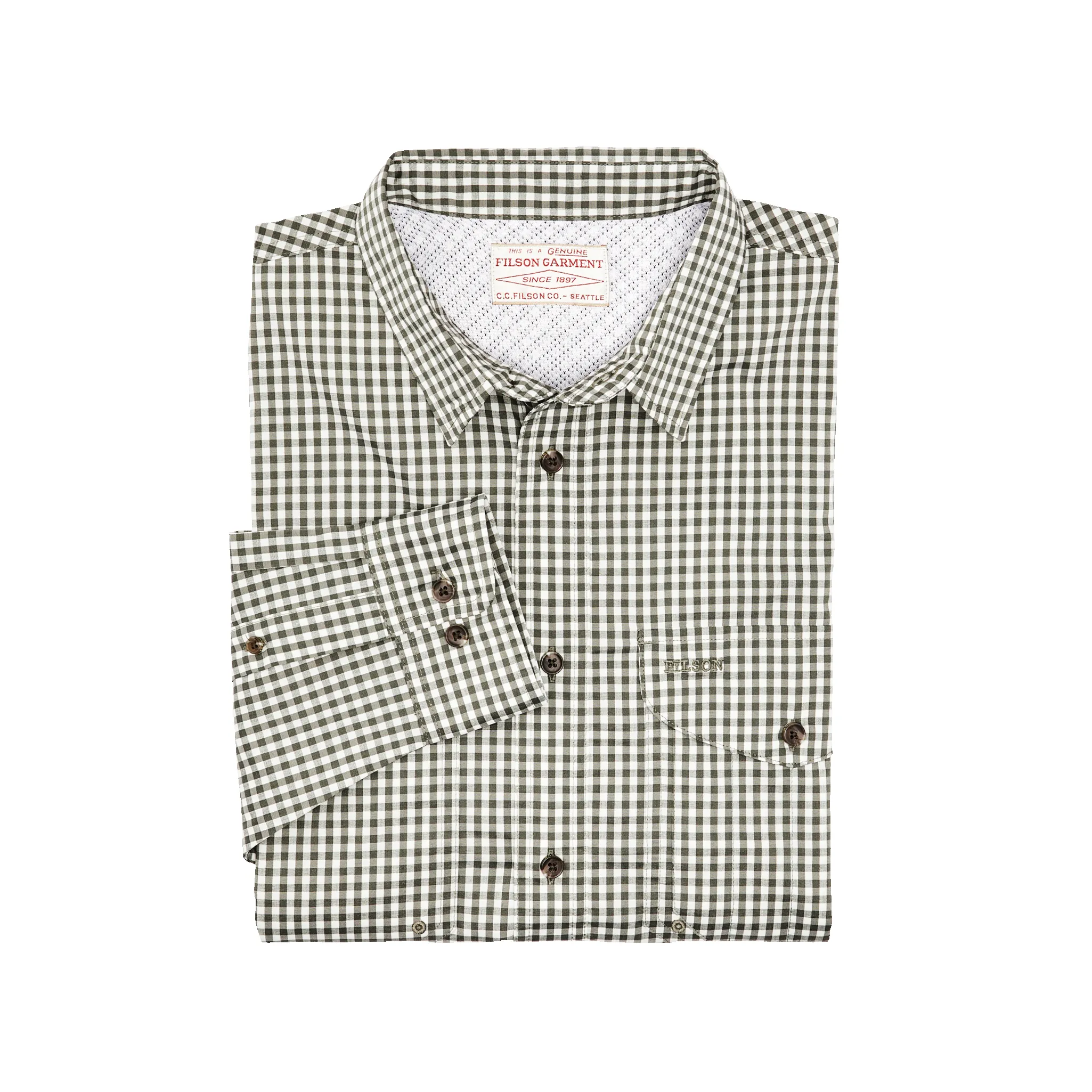Twin Lakes Sport Shirt - Service Green Check sold by Filson product image thumbnail 3