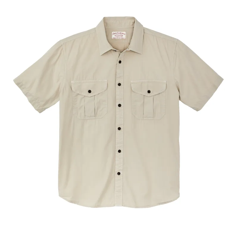 Filson's Washed Short Sleeve Feather Cloth Shirt - River Rock sold by Filson