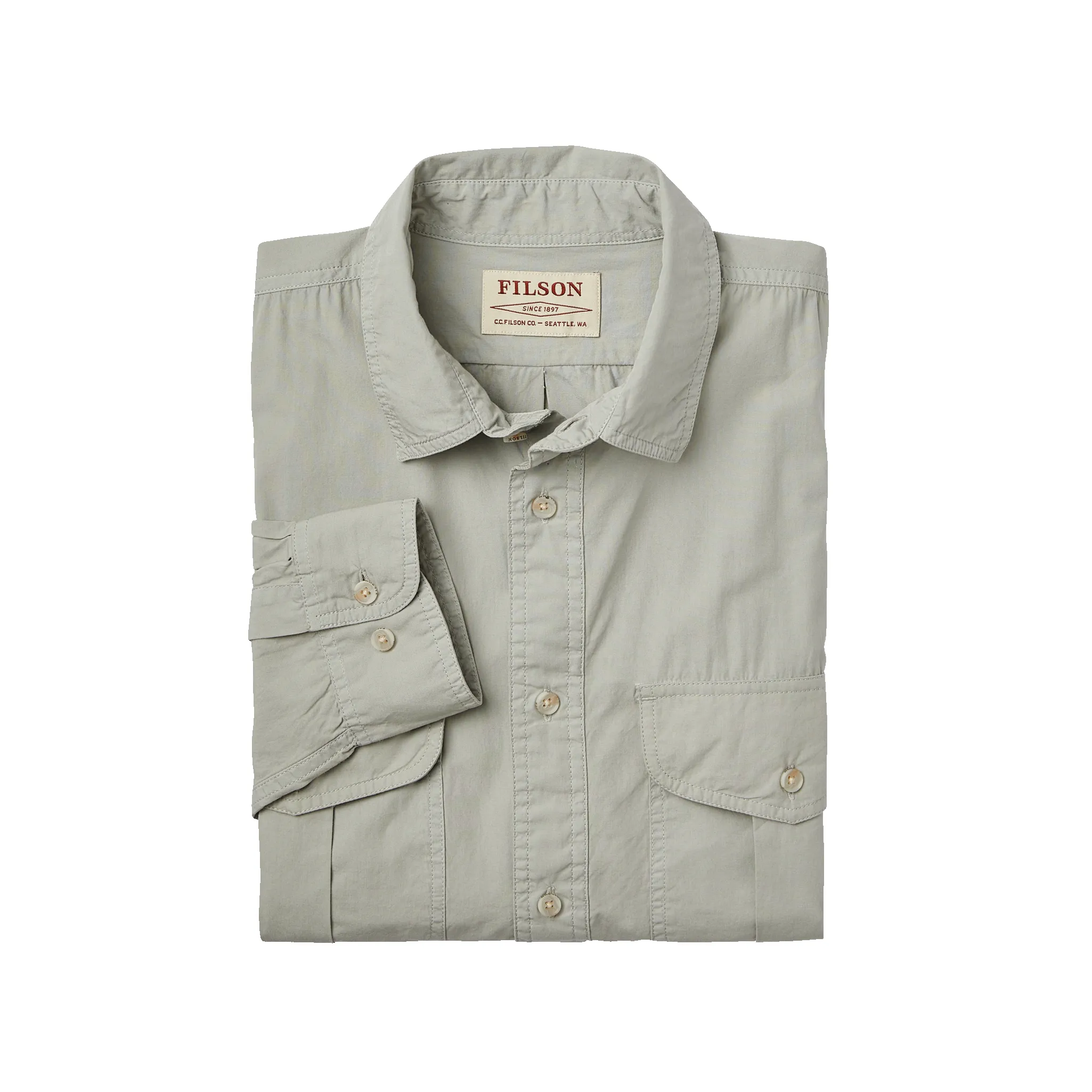 Filson's Washed Feather Cloth Shirt - Fog sold by Filson product image thumbnail 3