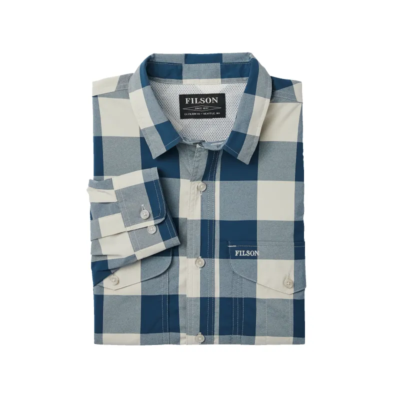 Twin Lakes Sport Shirt - Charcoal / Teal / Cream sold by Filson