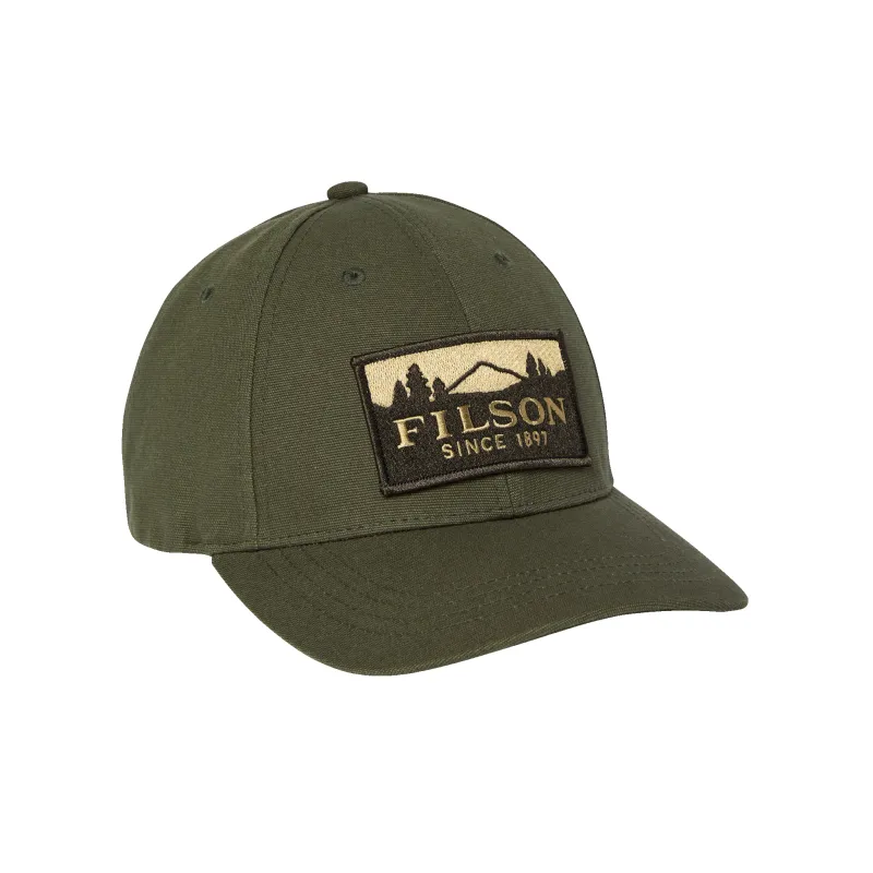 Logger Cap - Dark Olive / Scenic Patch sold by Filson