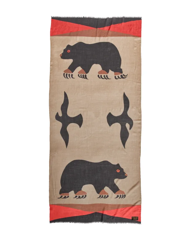 Black Bear Wool Blend Scarf - Black sold by Filson