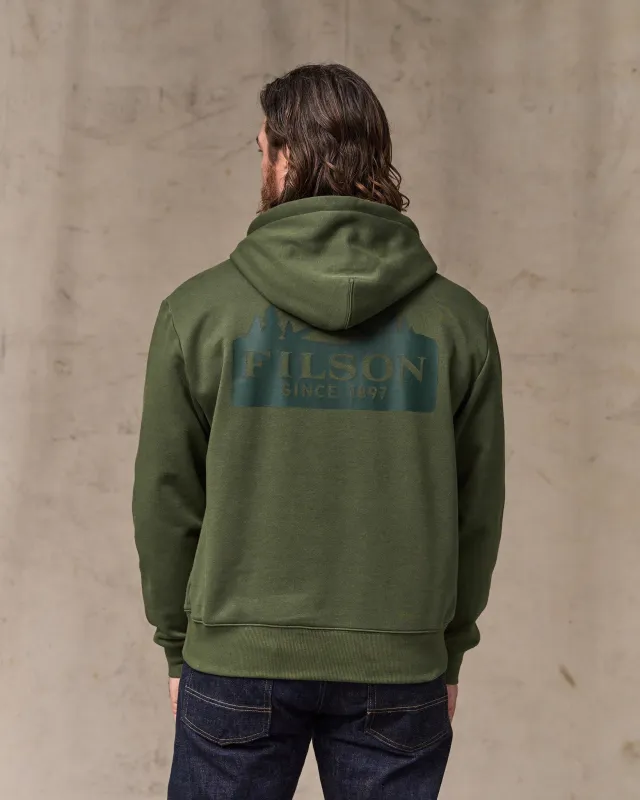 Scenic Graphic Hoodie - Surplus Green sold by Filson
