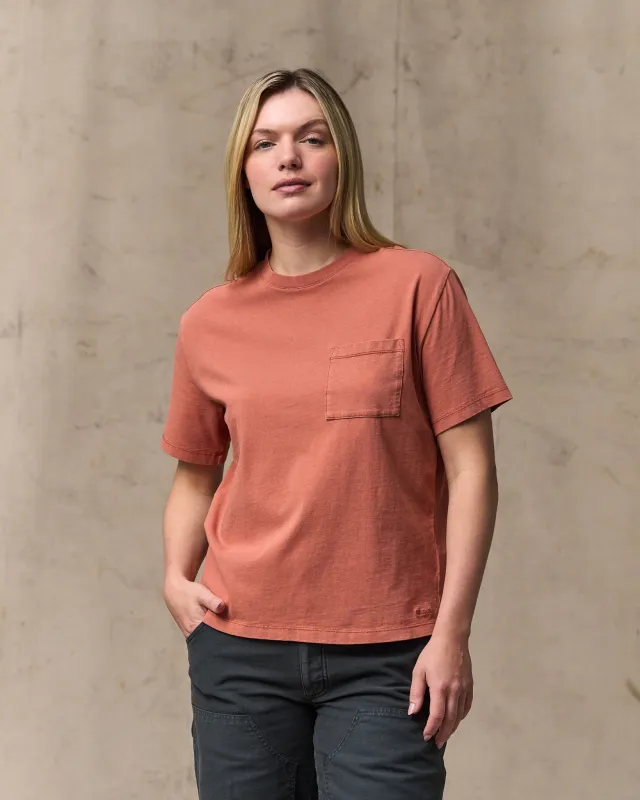 Women's Short Sleeve Pocket Tee - Copper Brown made by Filson