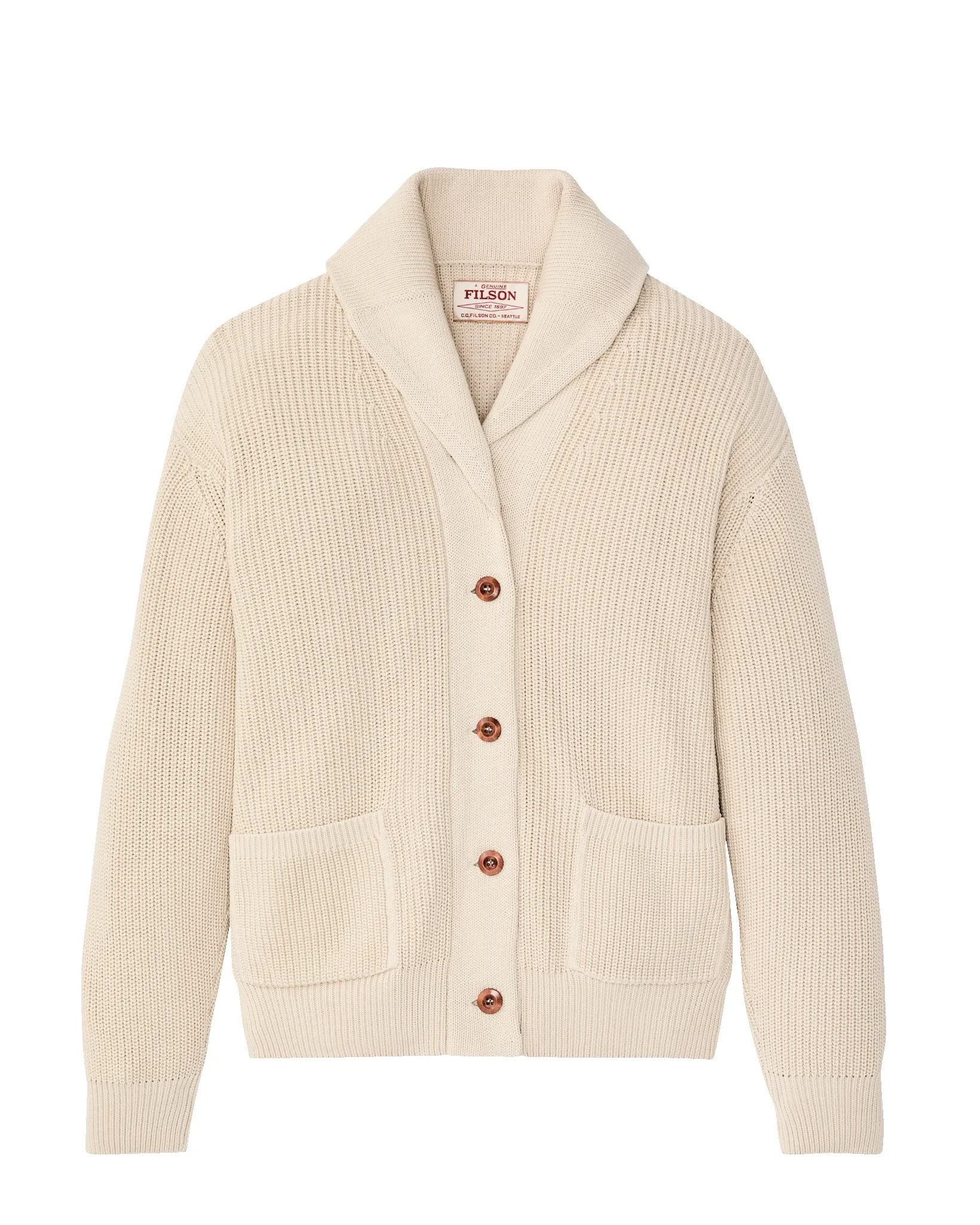 Women's Cotton Shawl Neck Cardigan - Natural sold by Filson product image thumbnail 5