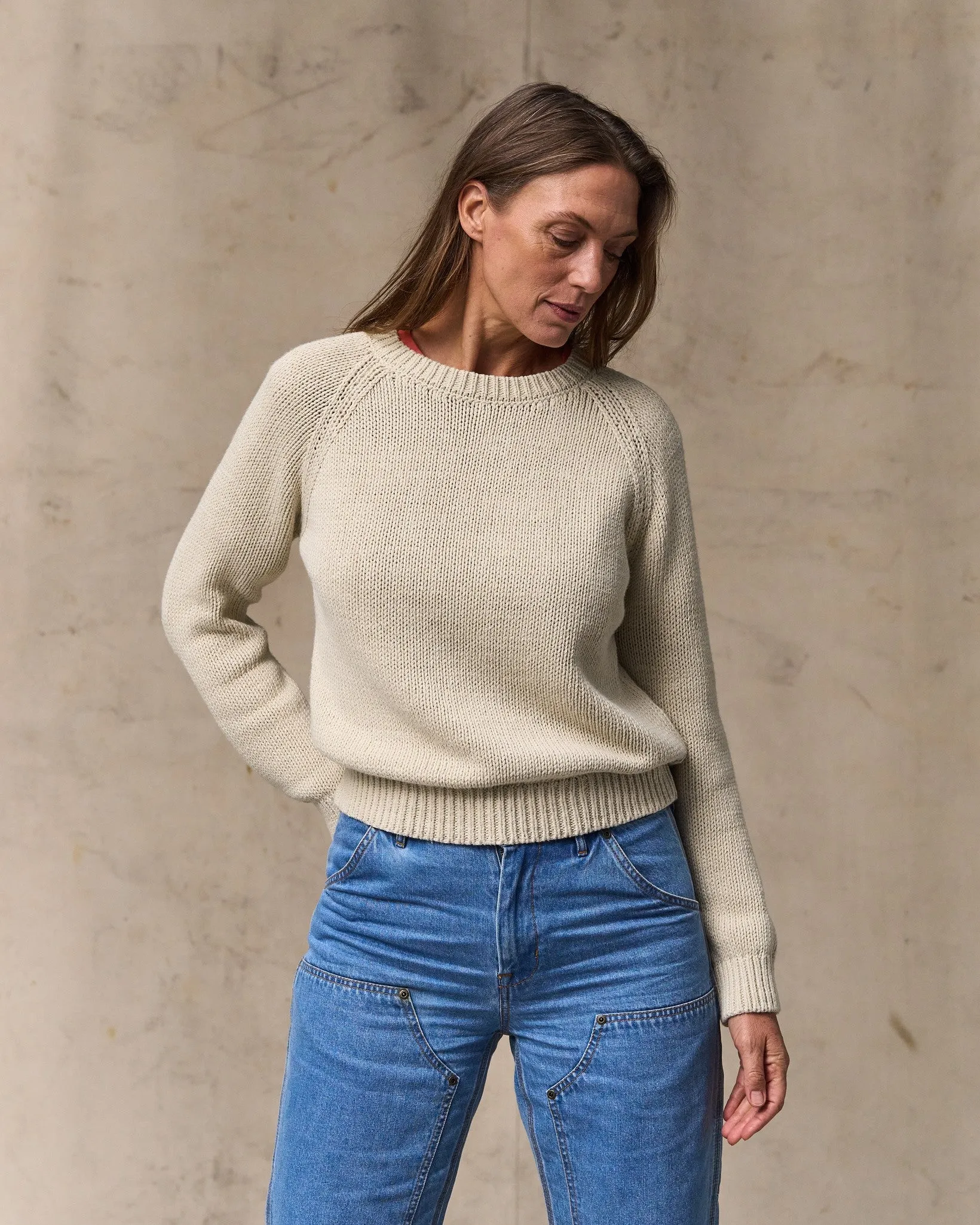 Women's Cotton Crewneck Sweater - Natural sold by Filson
