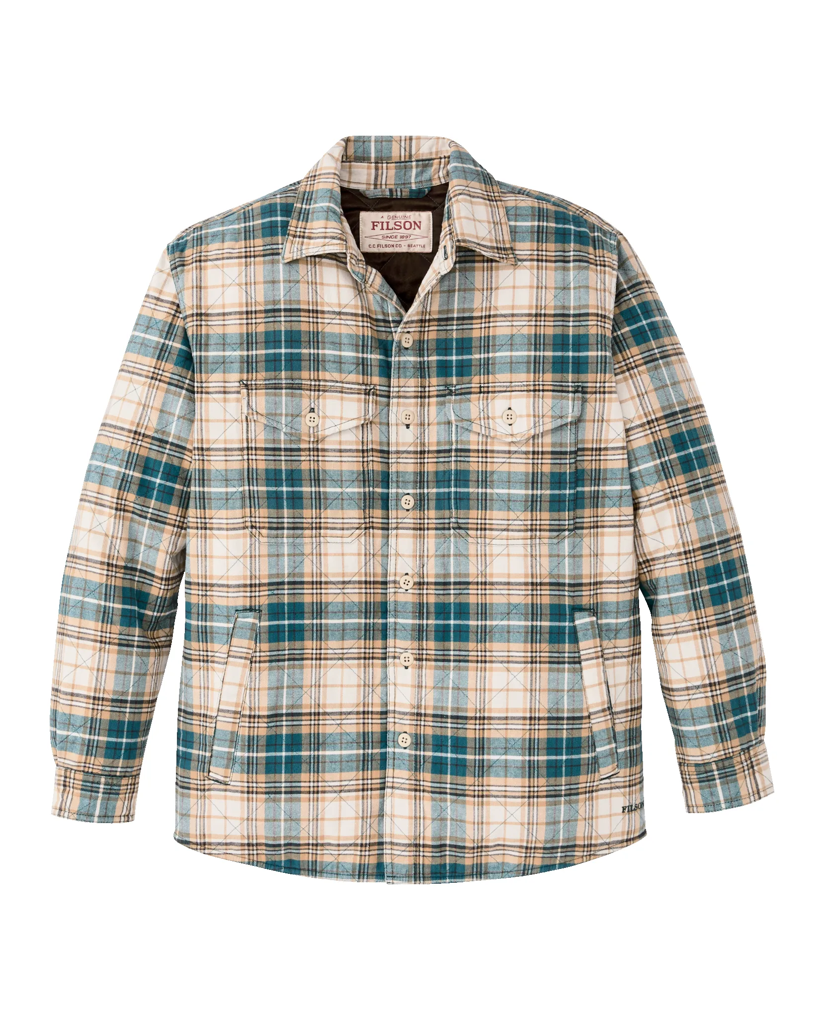 Insulated Flannel Jac-shirt - Teal / Khaki Plaid sold by Filson product image thumbnail 4