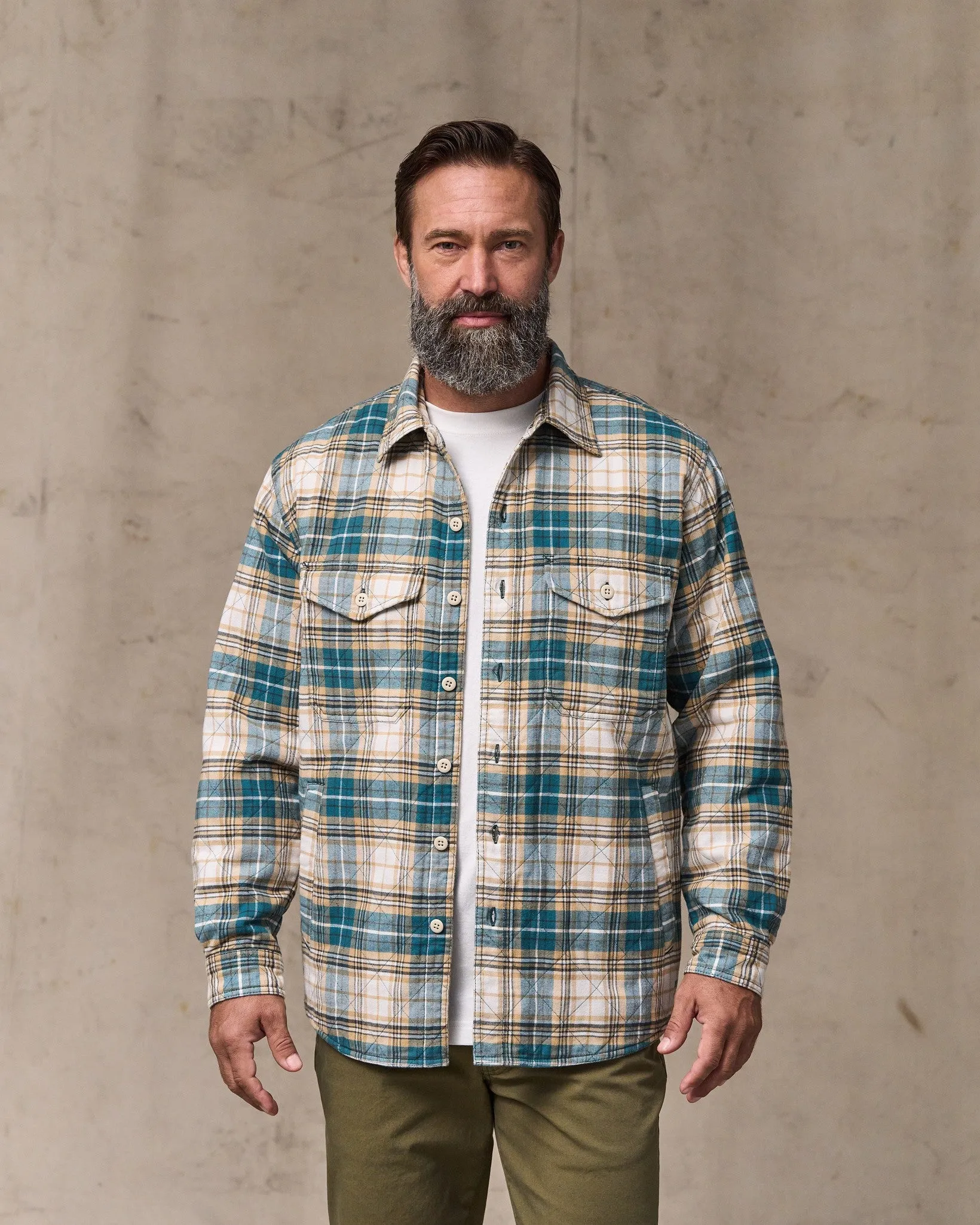 Insulated Flannel Jac-shirt - Teal / Khaki Plaid sold by Filson