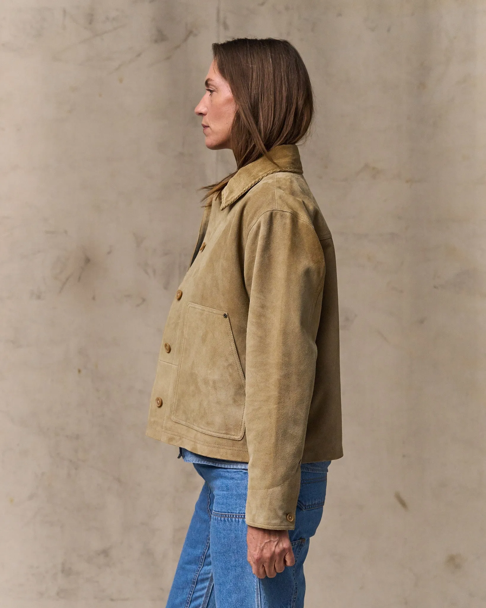 Women's Short Suede Barn Jacket - Light Gray sold by Filson product image thumbnail 3