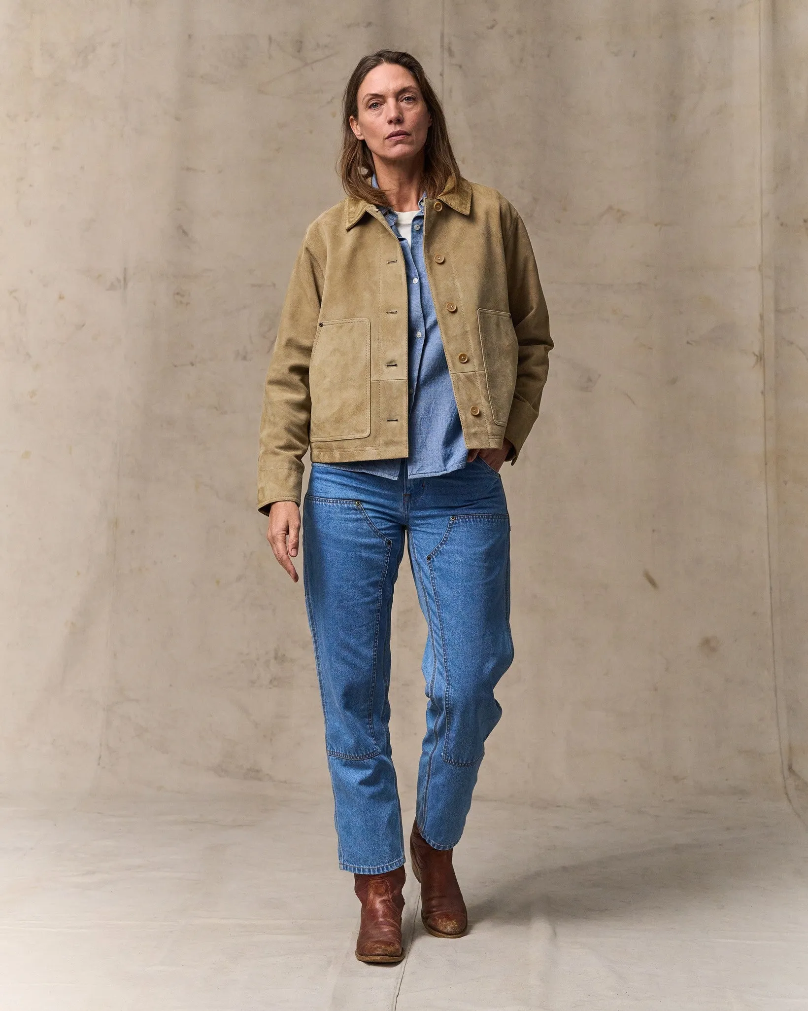 Women's Short Suede Barn Jacket - Light Gray sold by Filson product image thumbnail 5