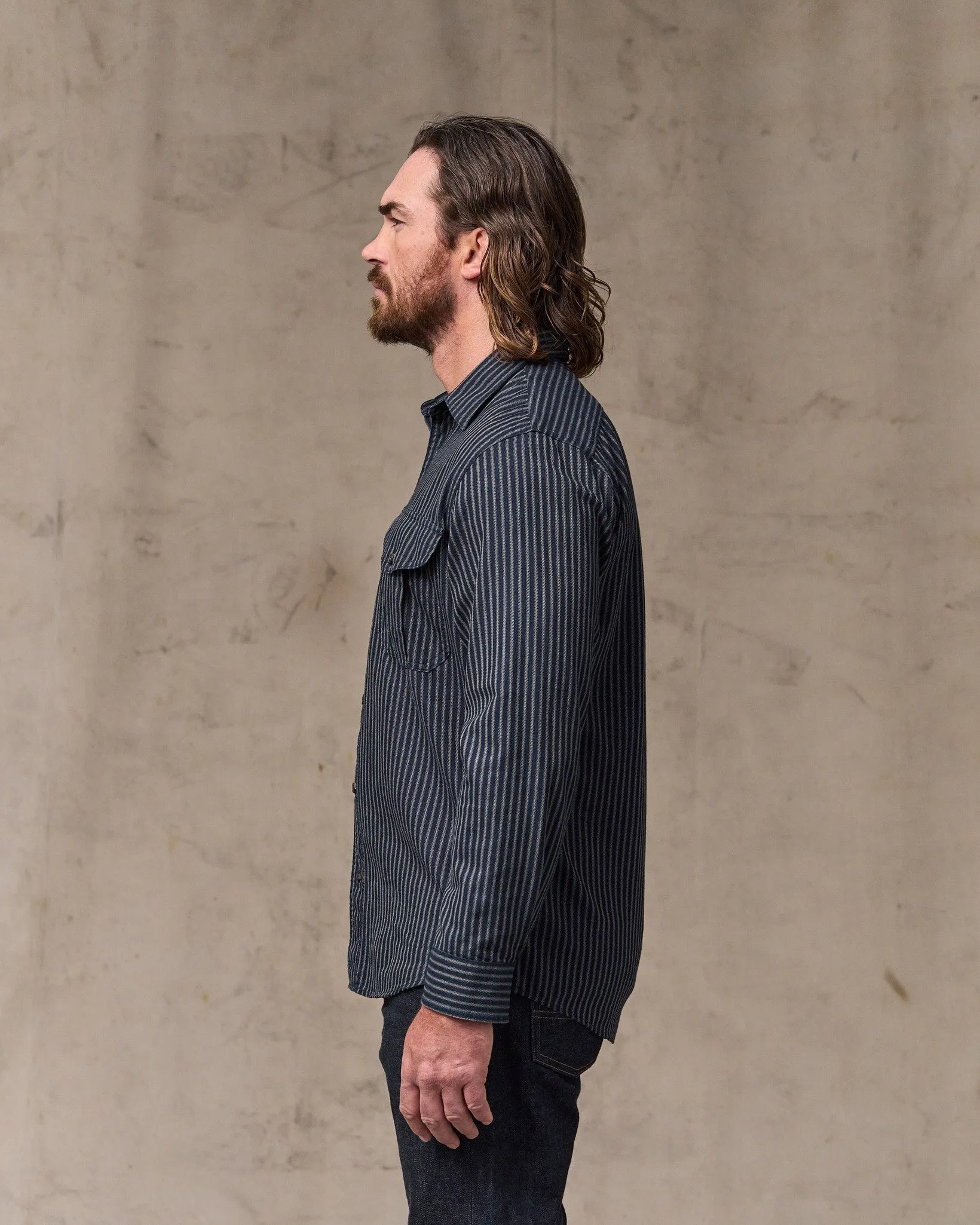 Lightweight Alaskan Guide Shirt - Indigo / Ticking Stripe sold by Filson product image thumbnail 3