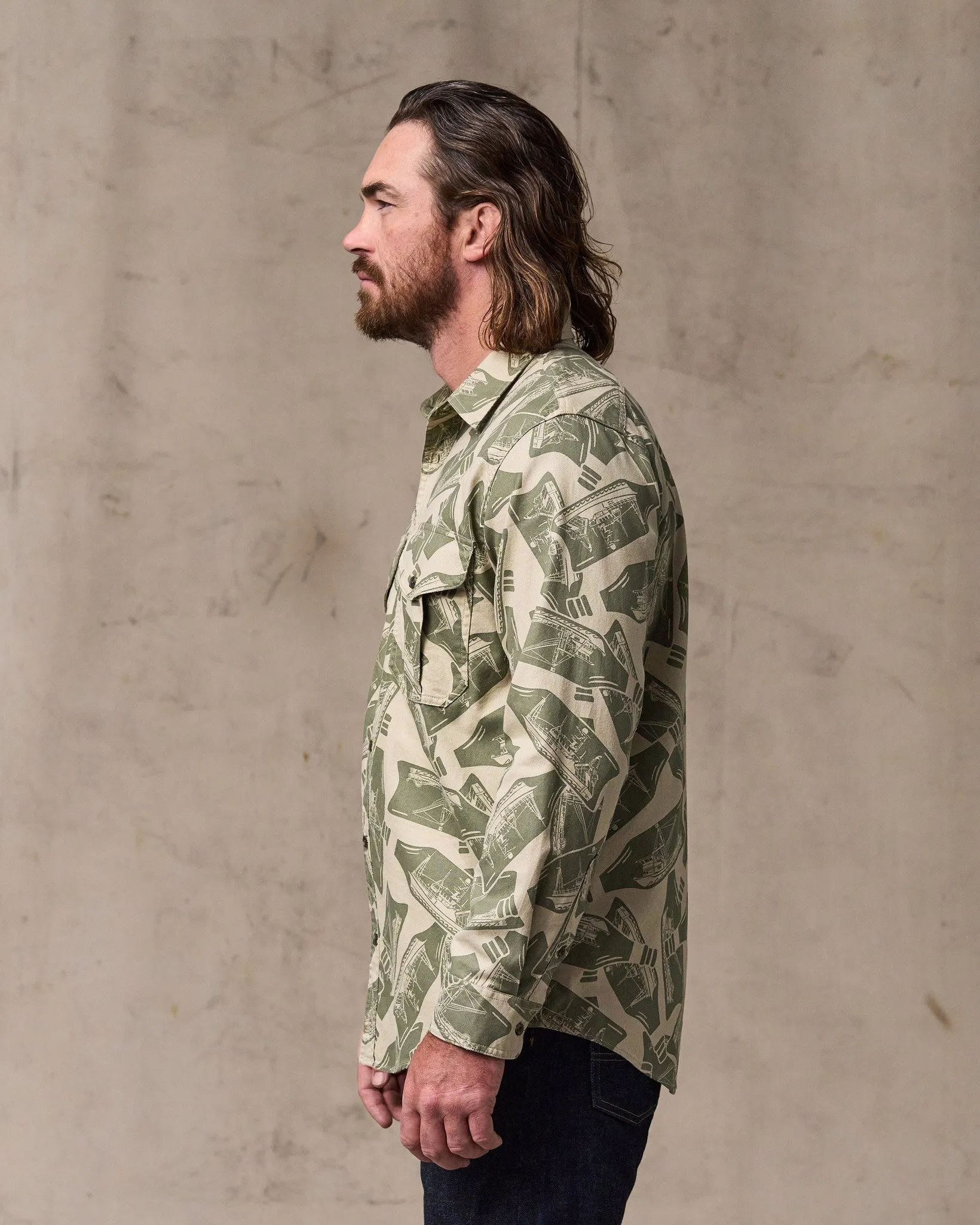 Lightweight Alaskan Guide Shirt - Khaki / Print sold by Filson product image thumbnail 4