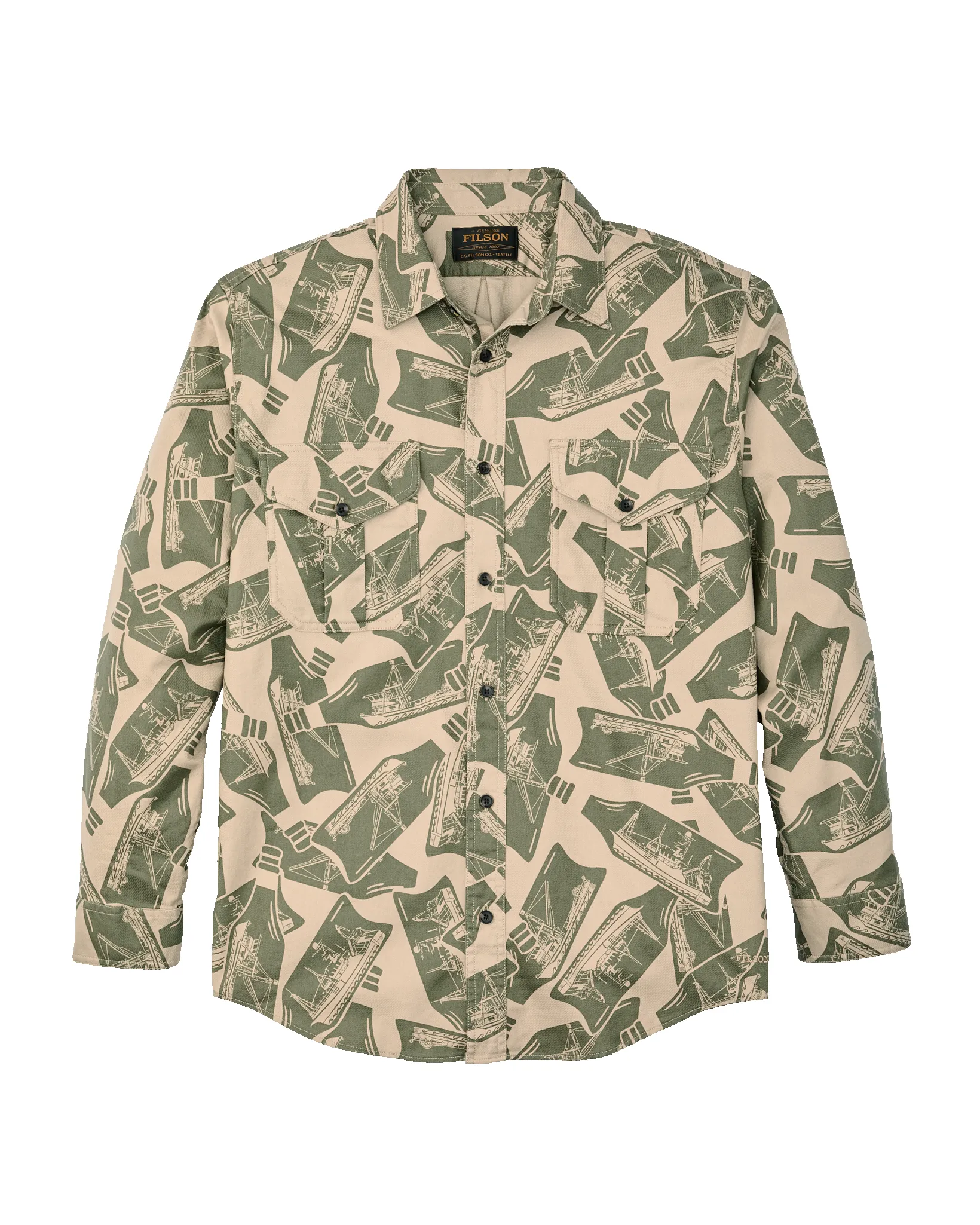 Lightweight Alaskan Guide Shirt - Khaki / Print sold by Filson product image thumbnail 5
