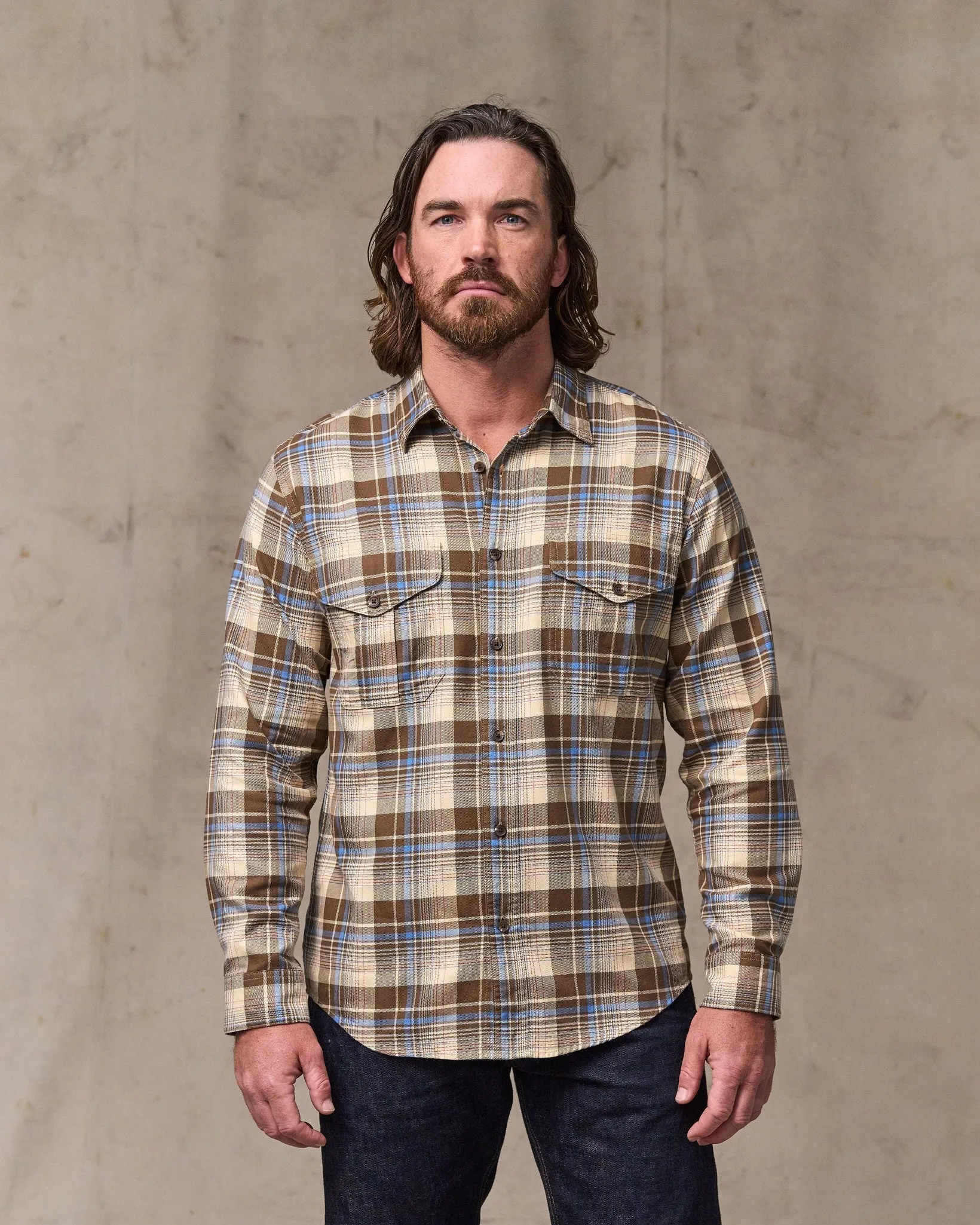 Lightweight Alaskan Guide Shirt - Cream / Blue / Multi Plaid sold by Filson product image thumbnail 2