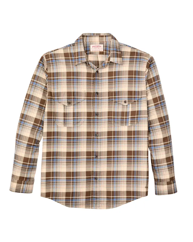 Lightweight Alaskan Guide Shirt - Cream / Blue / Multi Plaid sold by Filson