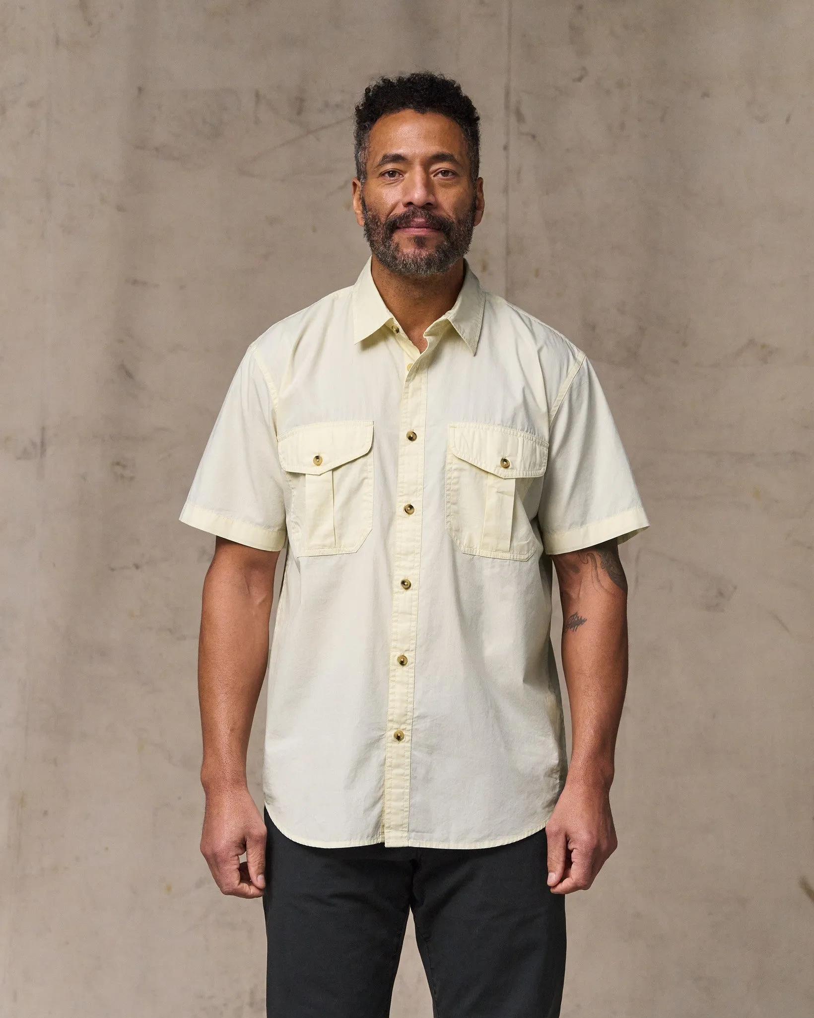 Washed Short Sleeve Feather Cloth Shirt - Ivory sold by Filson product image thumbnail 5