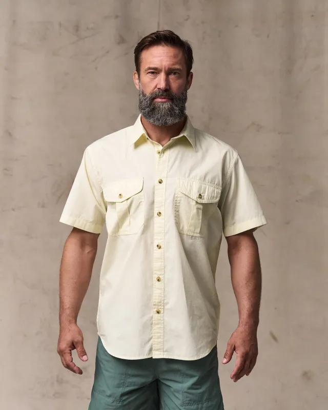 Washed Short Sleeve Feather Cloth Shirt - Ivory sold by Filson