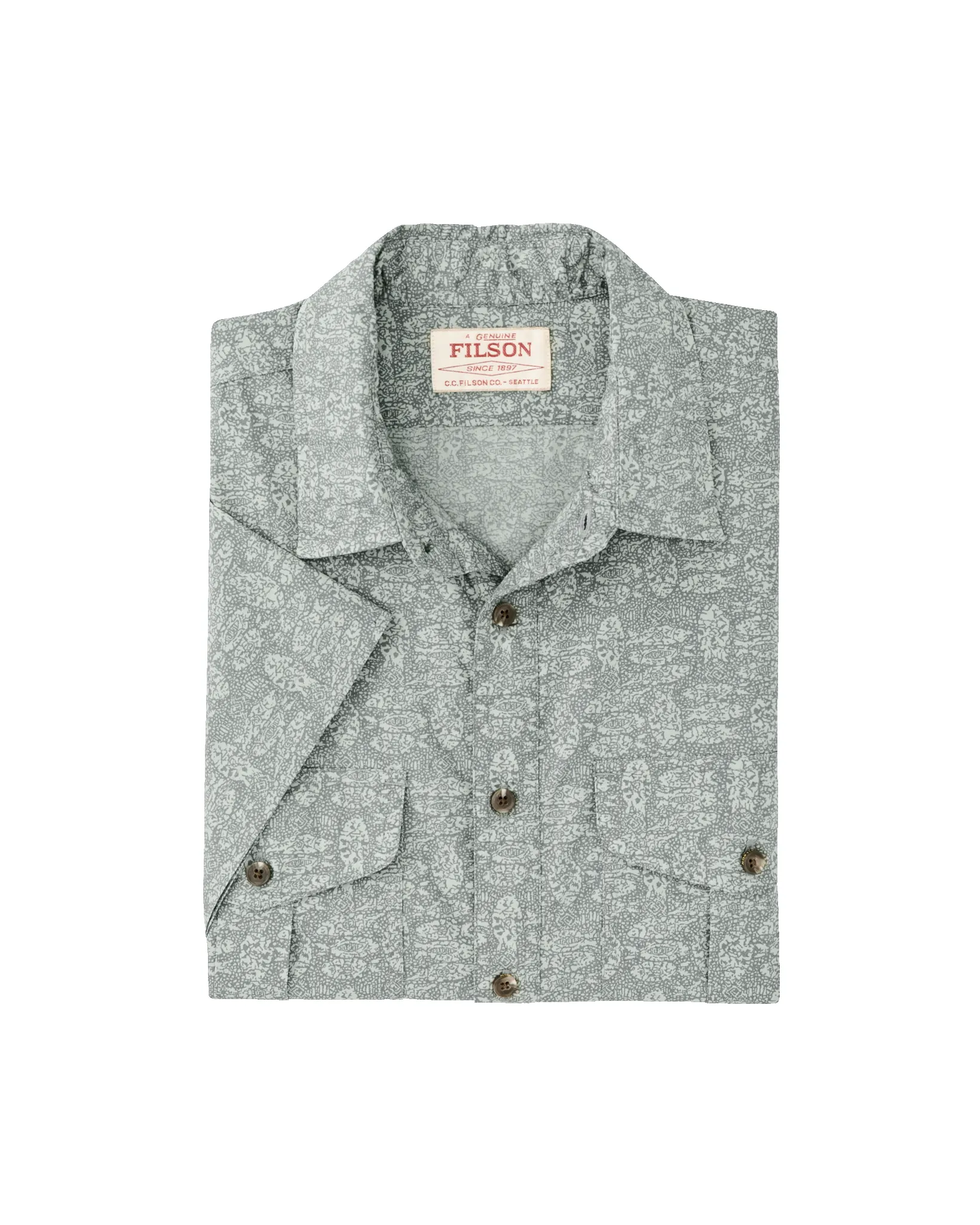 Washed Short Sleeve Feather Cloth Shirt - Khaki Print sold by Filson product image thumbnail 5