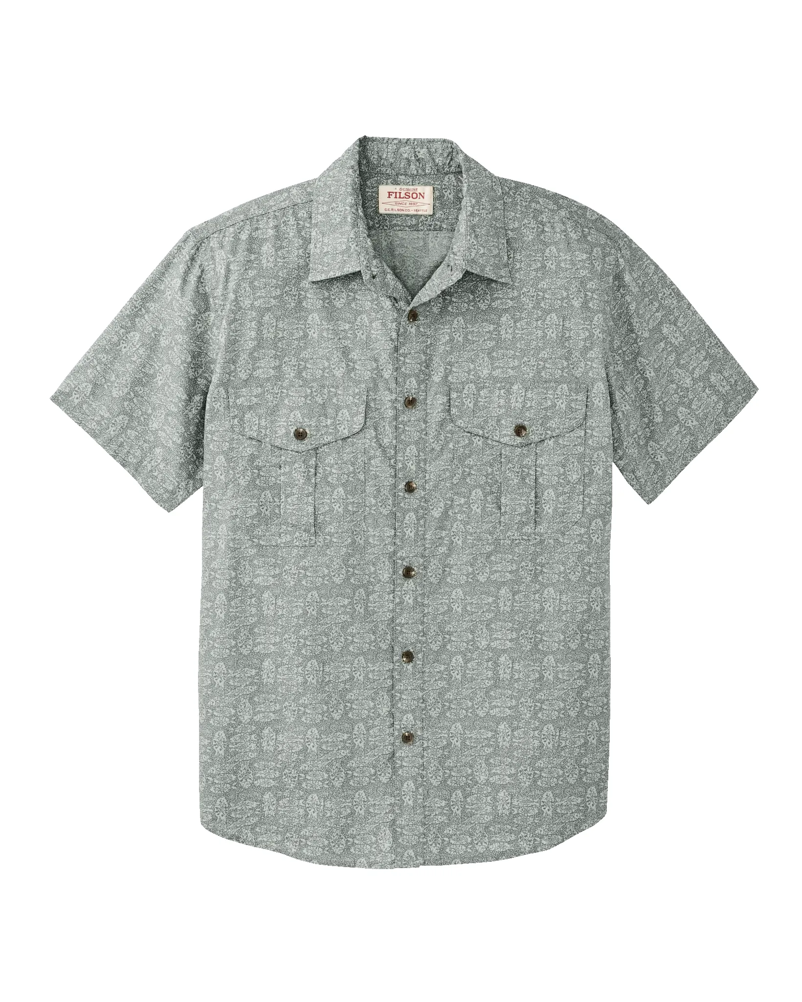 Washed Short Sleeve Feather Cloth Shirt - Khaki Print sold by Filson product image thumbnail 4