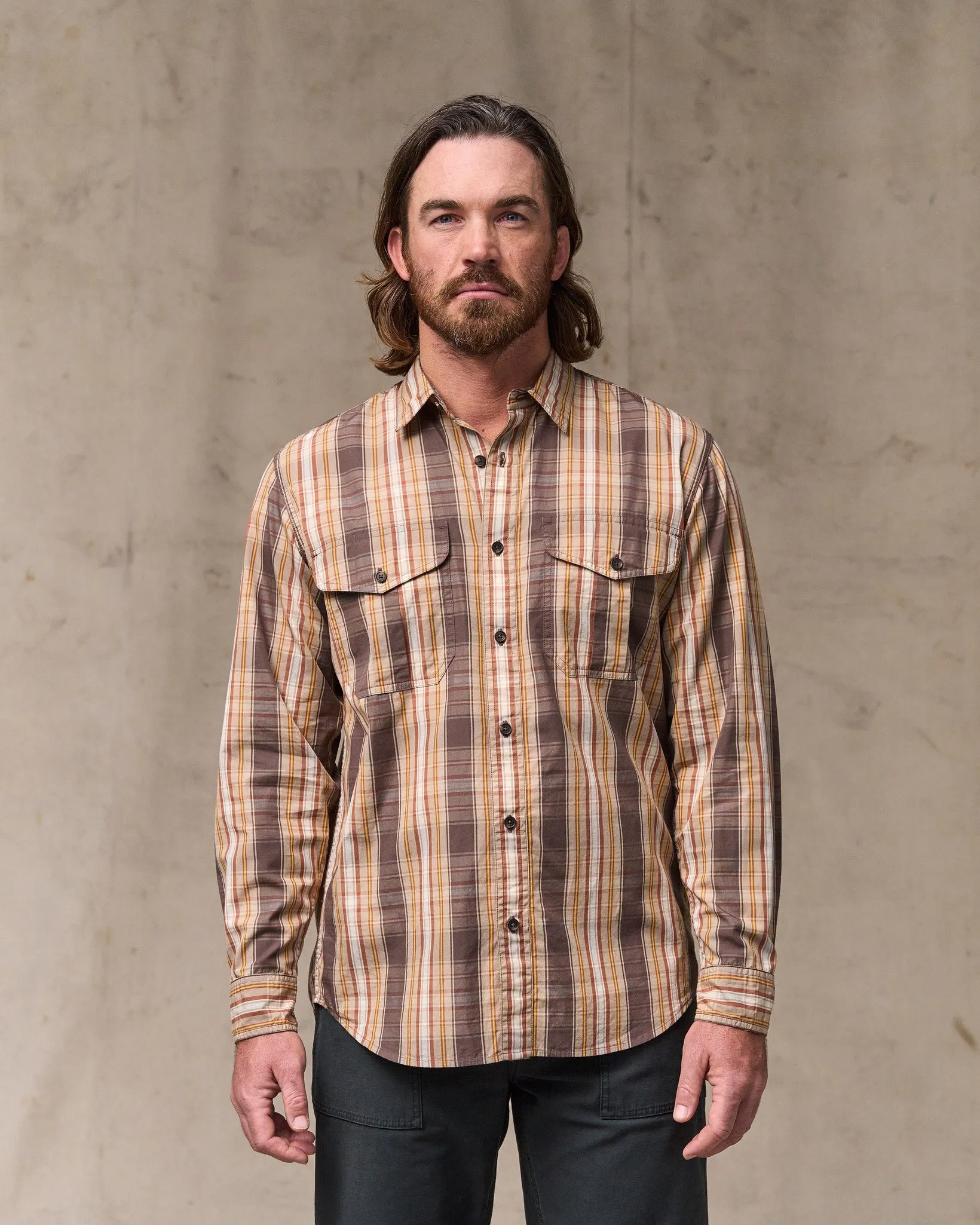 Washed Feather Cloth Shirt - Brown Multicolor Plaid sold by Filson