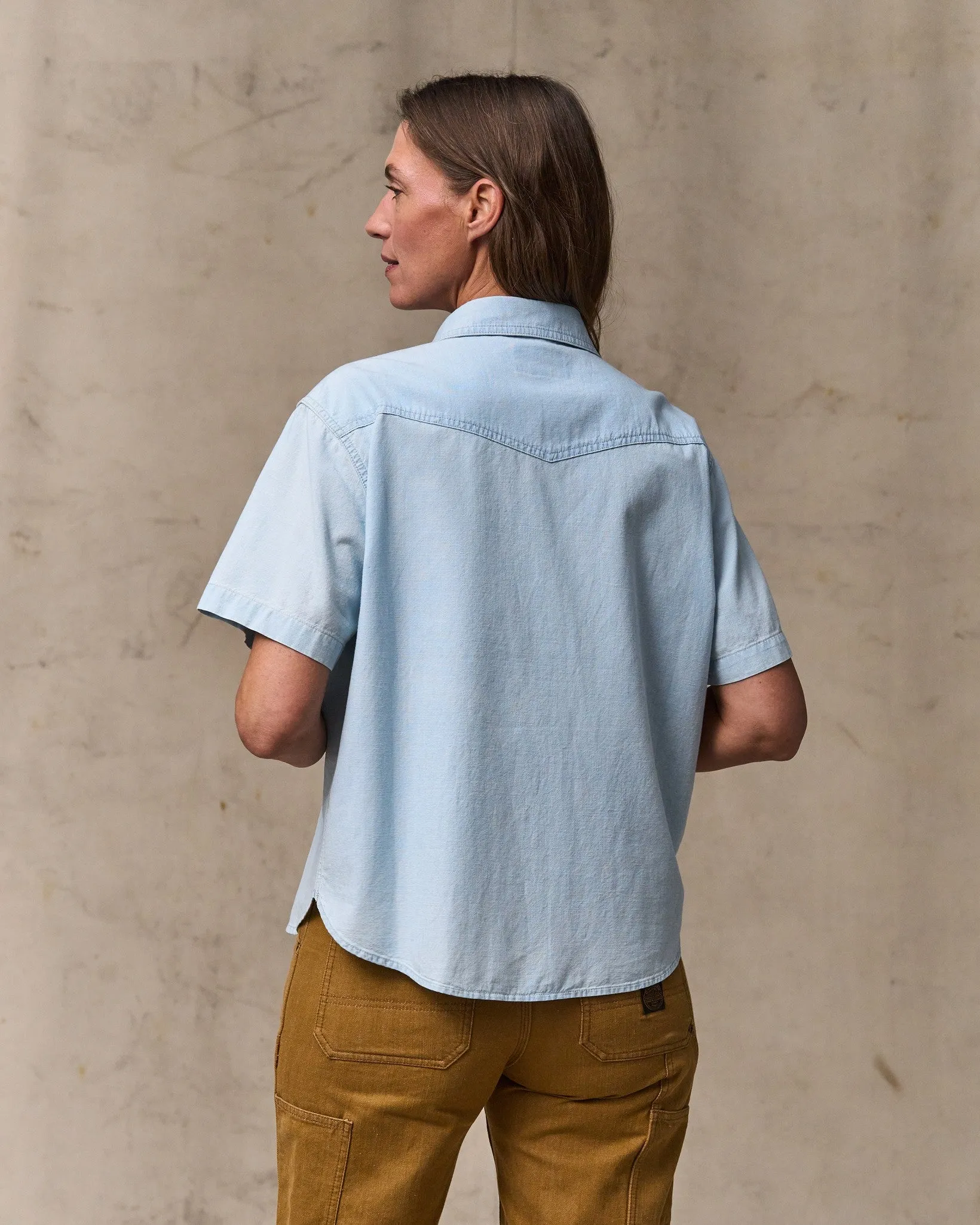 Women's Short Sleeve Chambray Western Shirt - Light Indigo sold by Filson product image thumbnail 2