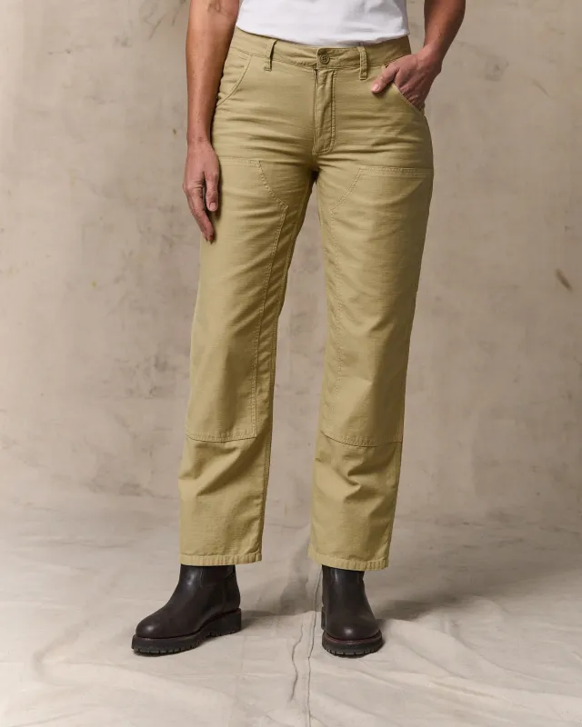 Women's Reverse Sateen Double Front Pants - Antique Khaki made by Filson