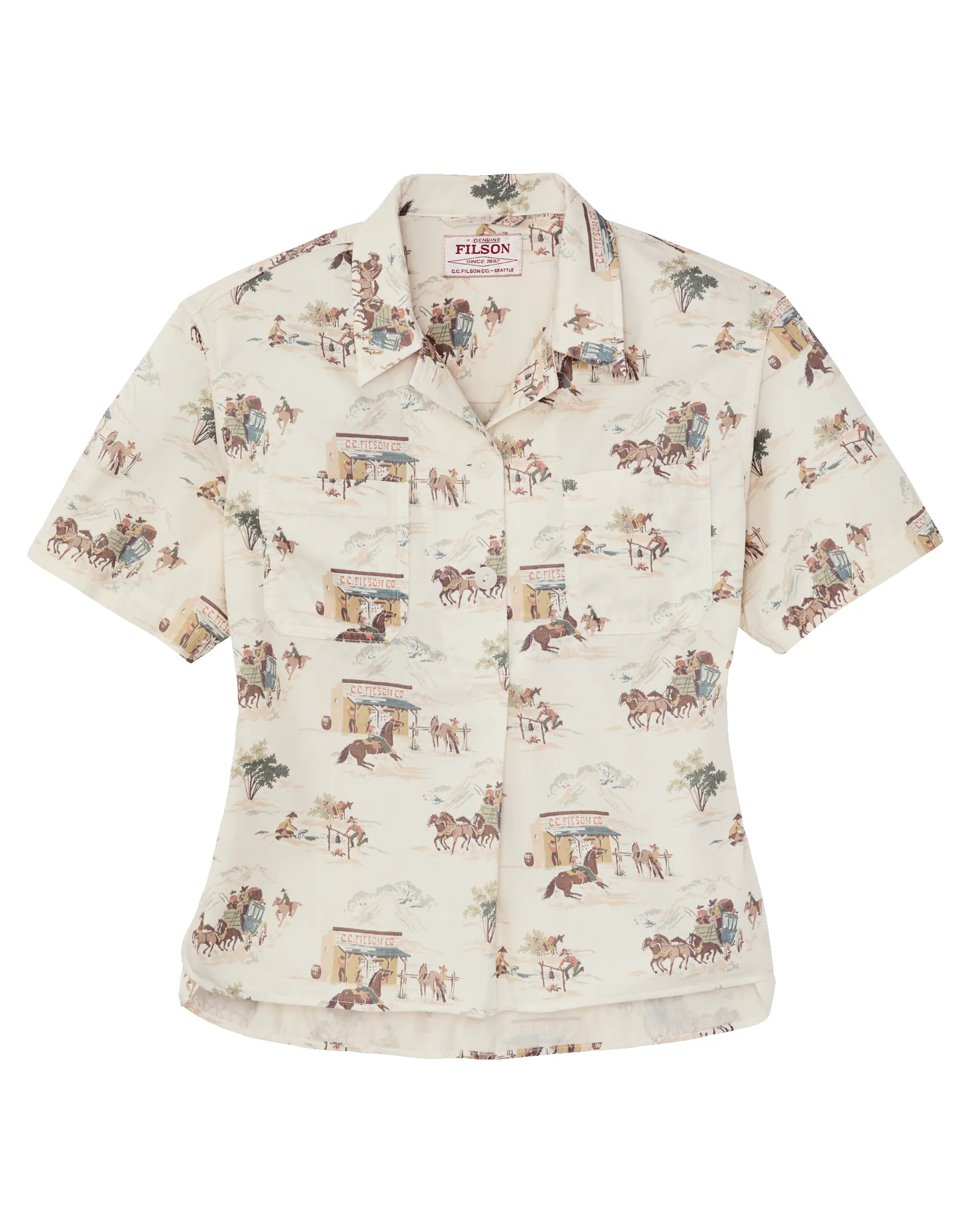 Women's Twill Popover Shirt - Desert Natural Print sold by Filson product image thumbnail 4