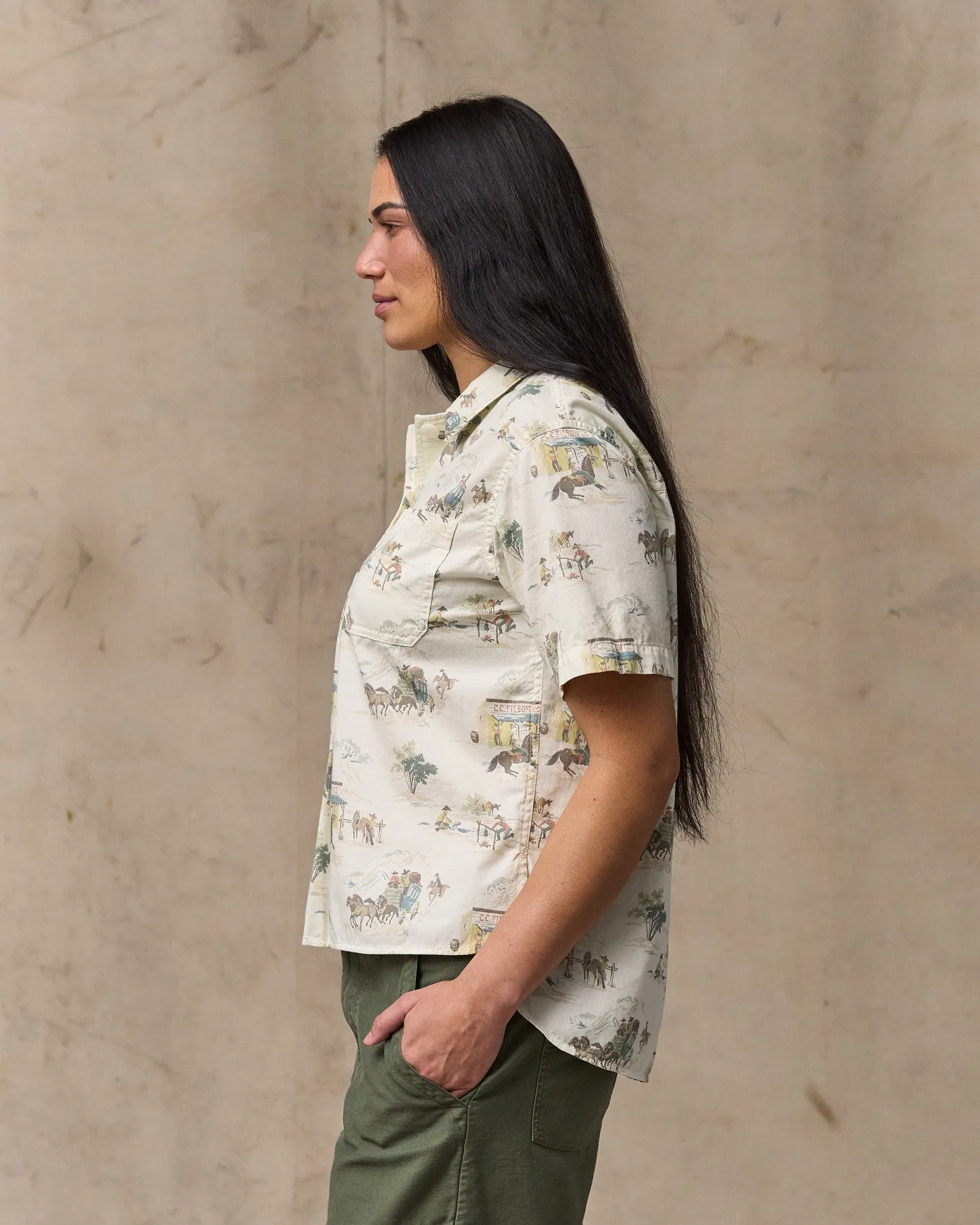 Women's Twill Popover Shirt - Desert Natural Print sold by Filson product image thumbnail 3