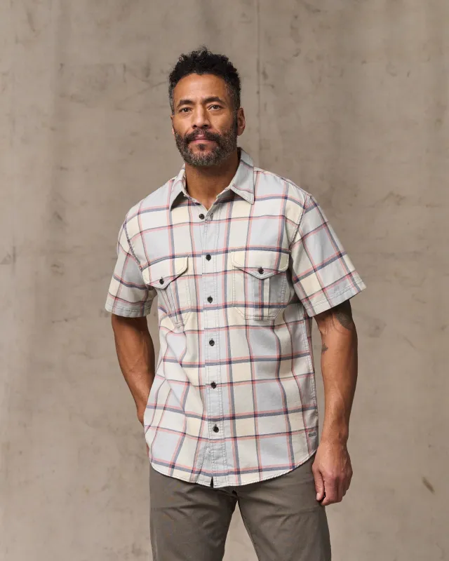 Short Sleeve Lightweight Alaskan Guide Shirt - Light Blue / Tan Plaid sold by Filson