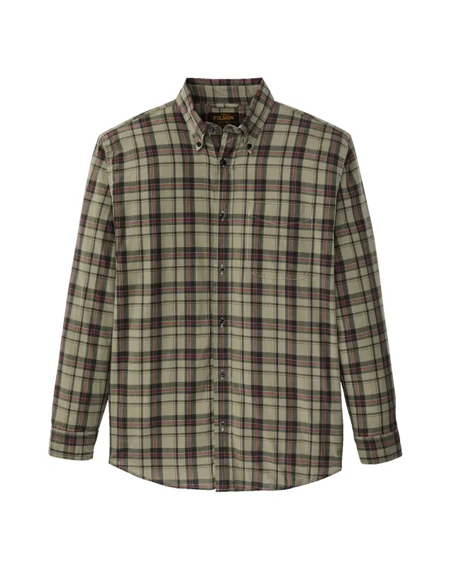 Madras Button-Down Shirt - Olive / Gravel Plaid sold by Filson