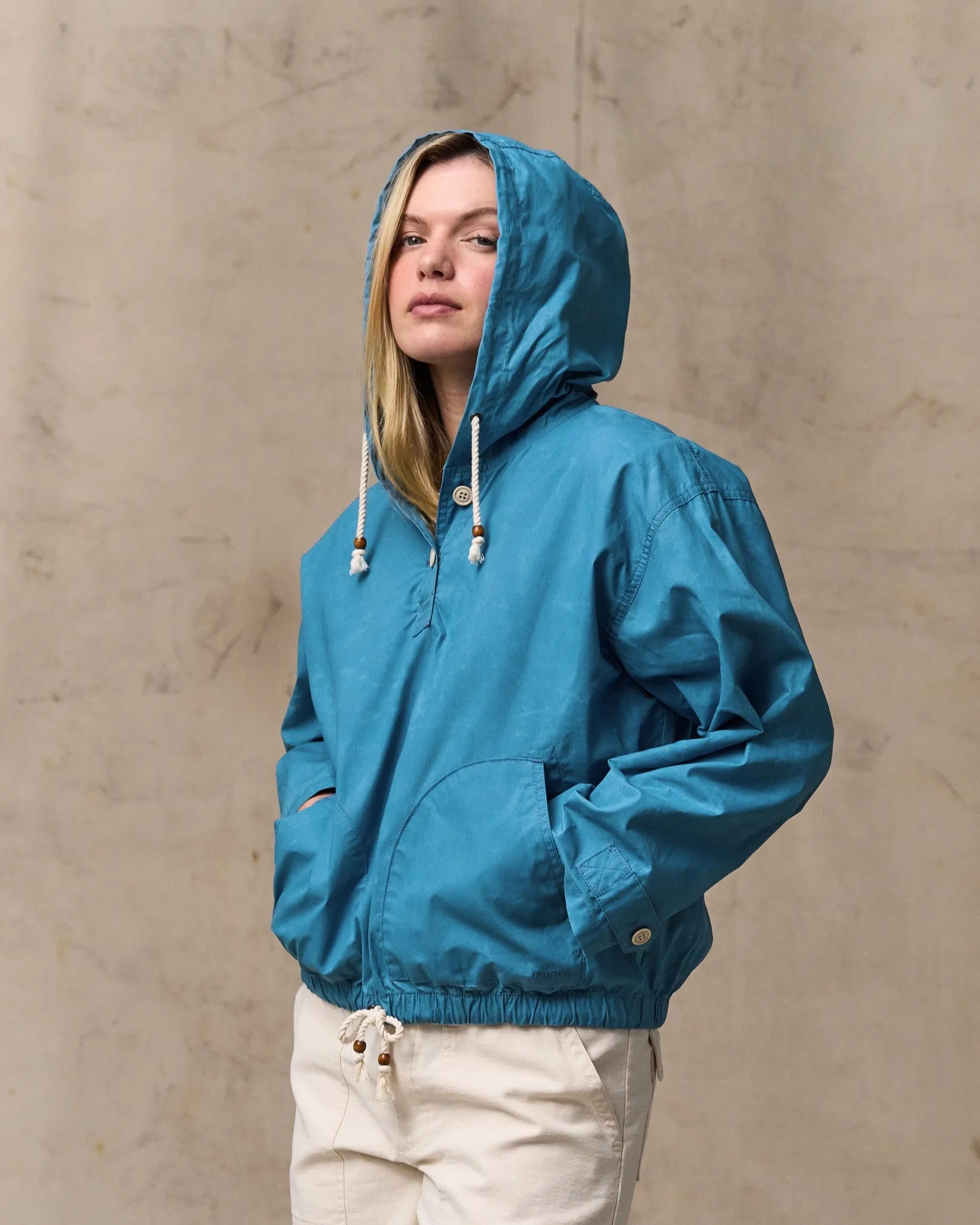 Women's Dry Wax Hooded Popover - Marine Blue sold by Filson product image thumbnail 2