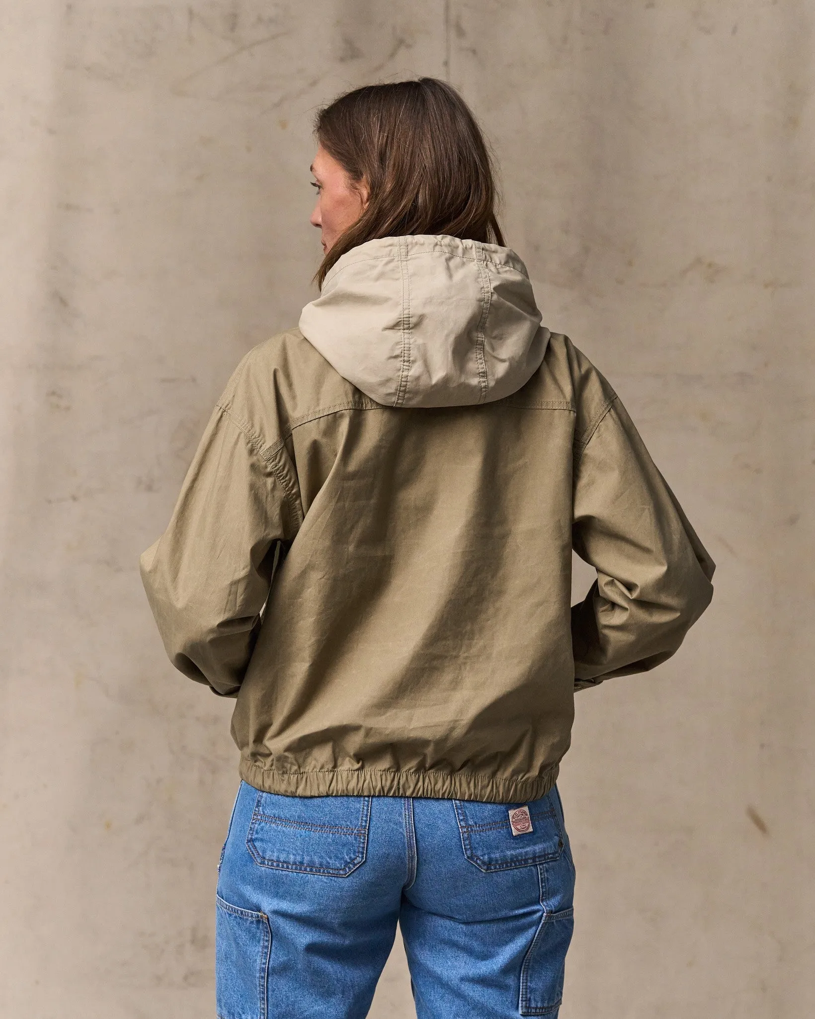 Women's Dry Wax Hooded Popover - Khaki / Quail Tan sold by Filson product image thumbnail 2