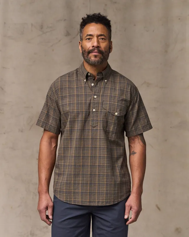 Short Sleeve Madras Popover Shirt - Brown / Olive Plaid sold by Filson