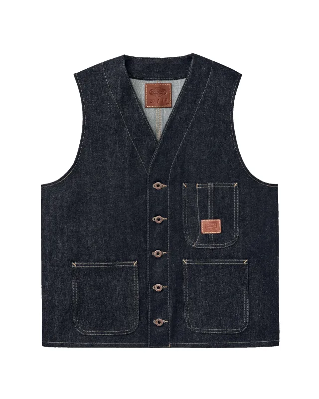 Workshop Denim Vest - Dark Indigo made by Filson