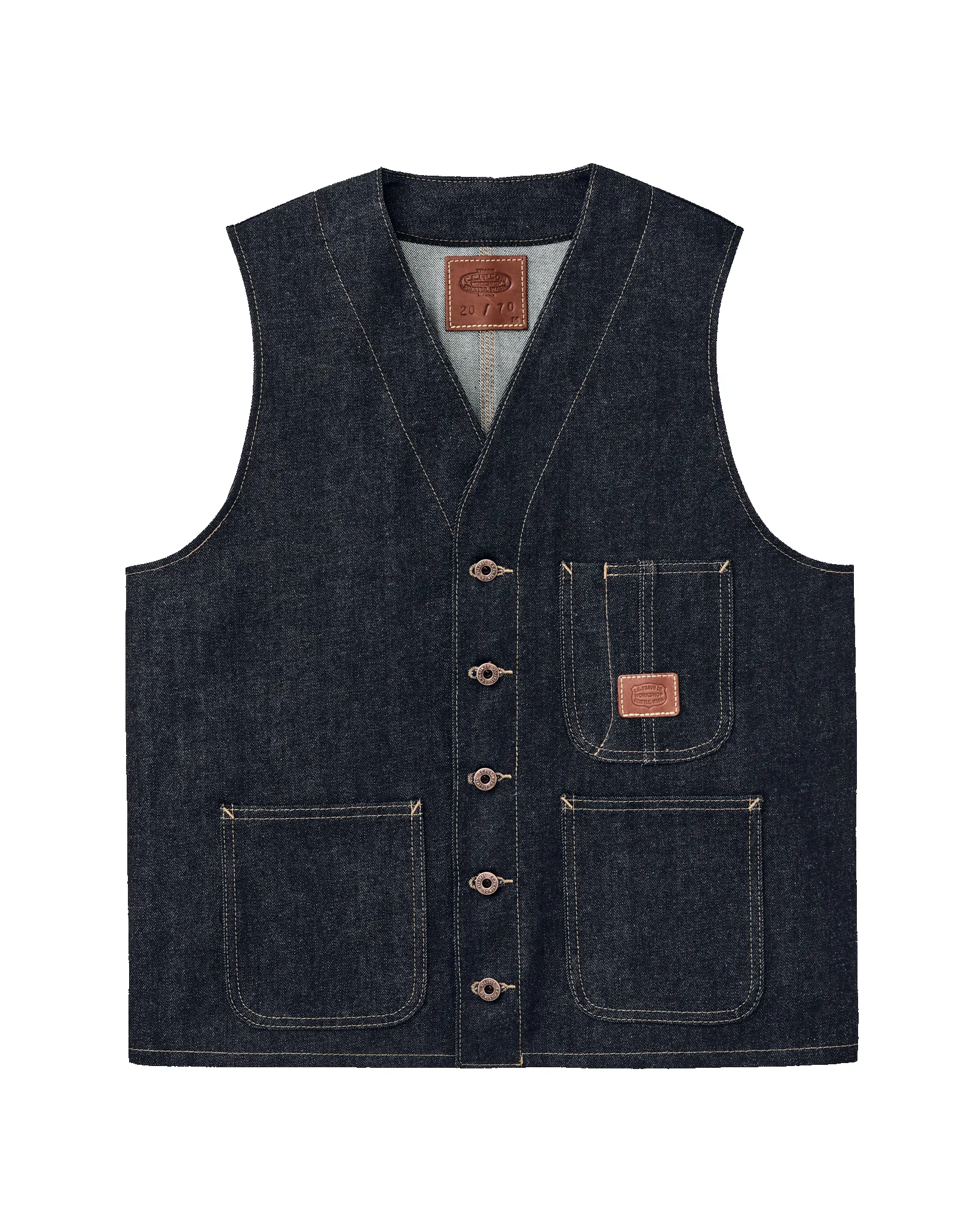 Workshop Denim Vest - Dark Indigo sold by Filson