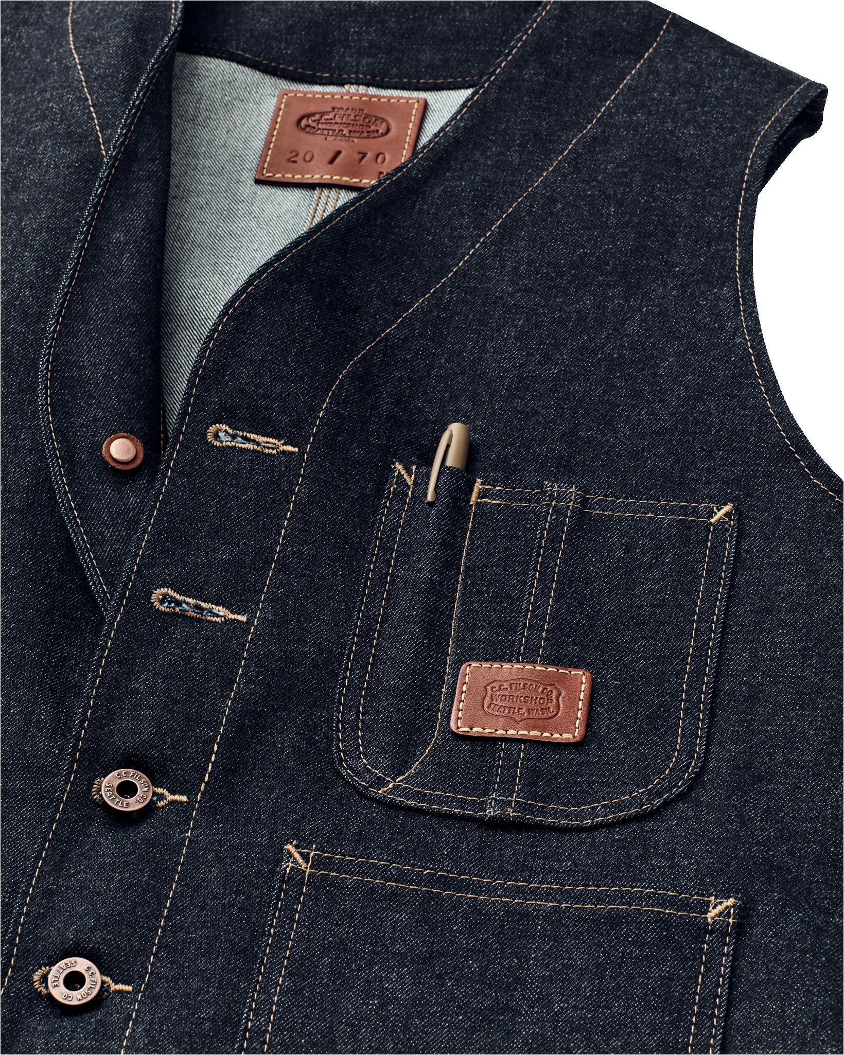 Workshop Denim Vest - Dark Indigo sold by Filson product image thumbnail 4