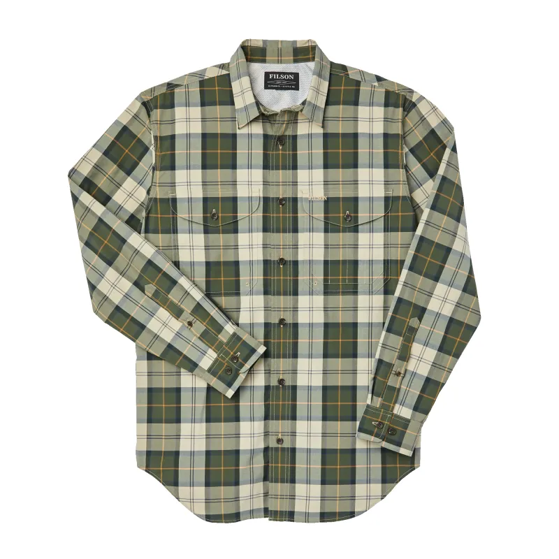 Twin Lakes Sport Shirt - Tan/olive/gold Plaid made by Filson