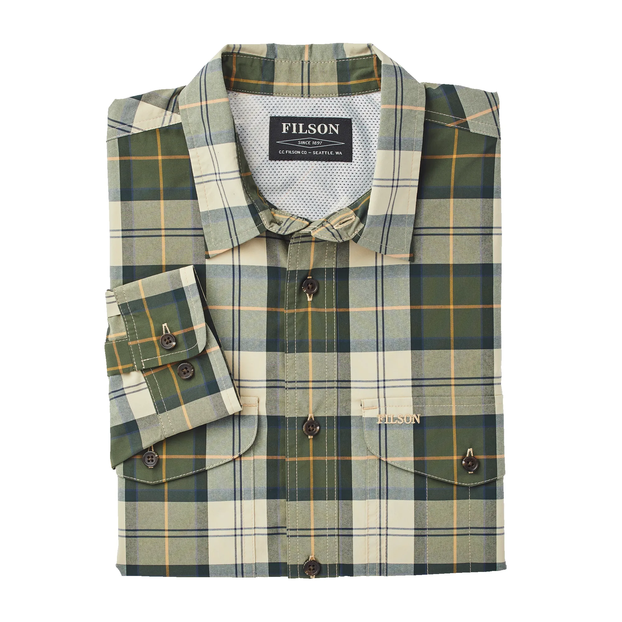 Twin Lakes Sport Shirt - Tan/olive/gold Plaid sold by Filson product image thumbnail 3