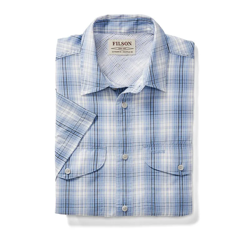 Twin Lakes Short Sleeve Sport Shirt - Sky / Ivory / Navy Plaid sold by Filson product image thumbnail 3