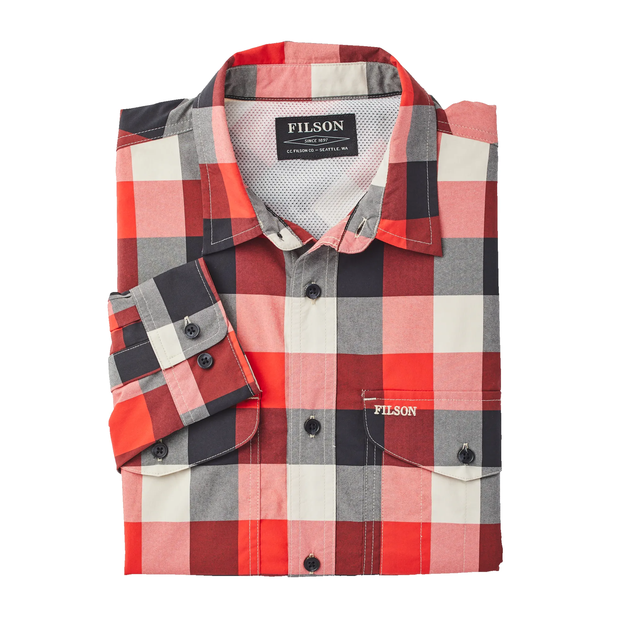 Twin Lakes Sport Shirt - Red/black/cream Plaid sold by Filson product image thumbnail 3