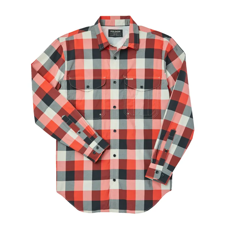 Twin Lakes Sport Shirt - Red/black/cream Plaid made by Filson