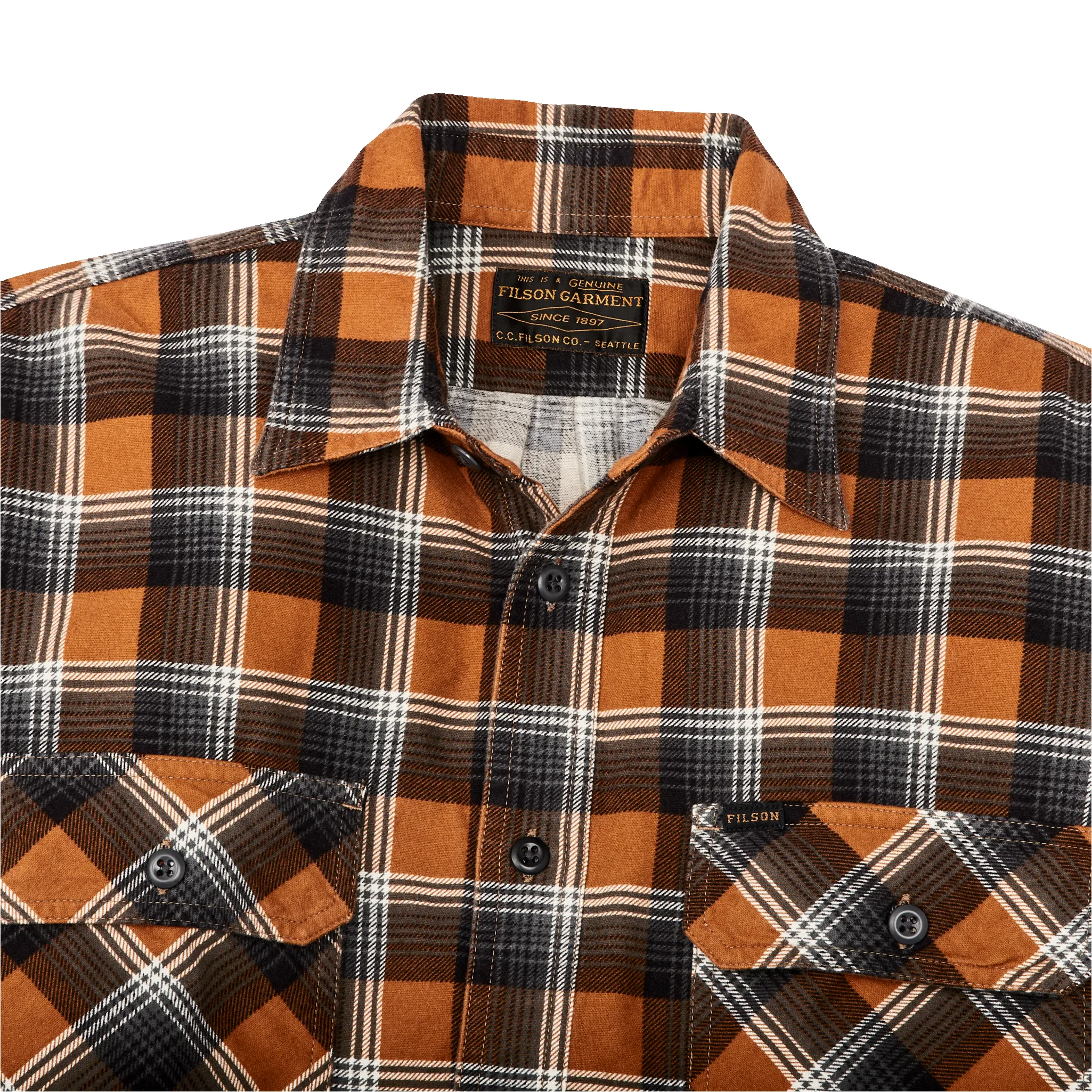 Field Flannel Shirt - Amber Rust / Gray Plaid sold by Filson product image thumbnail 4