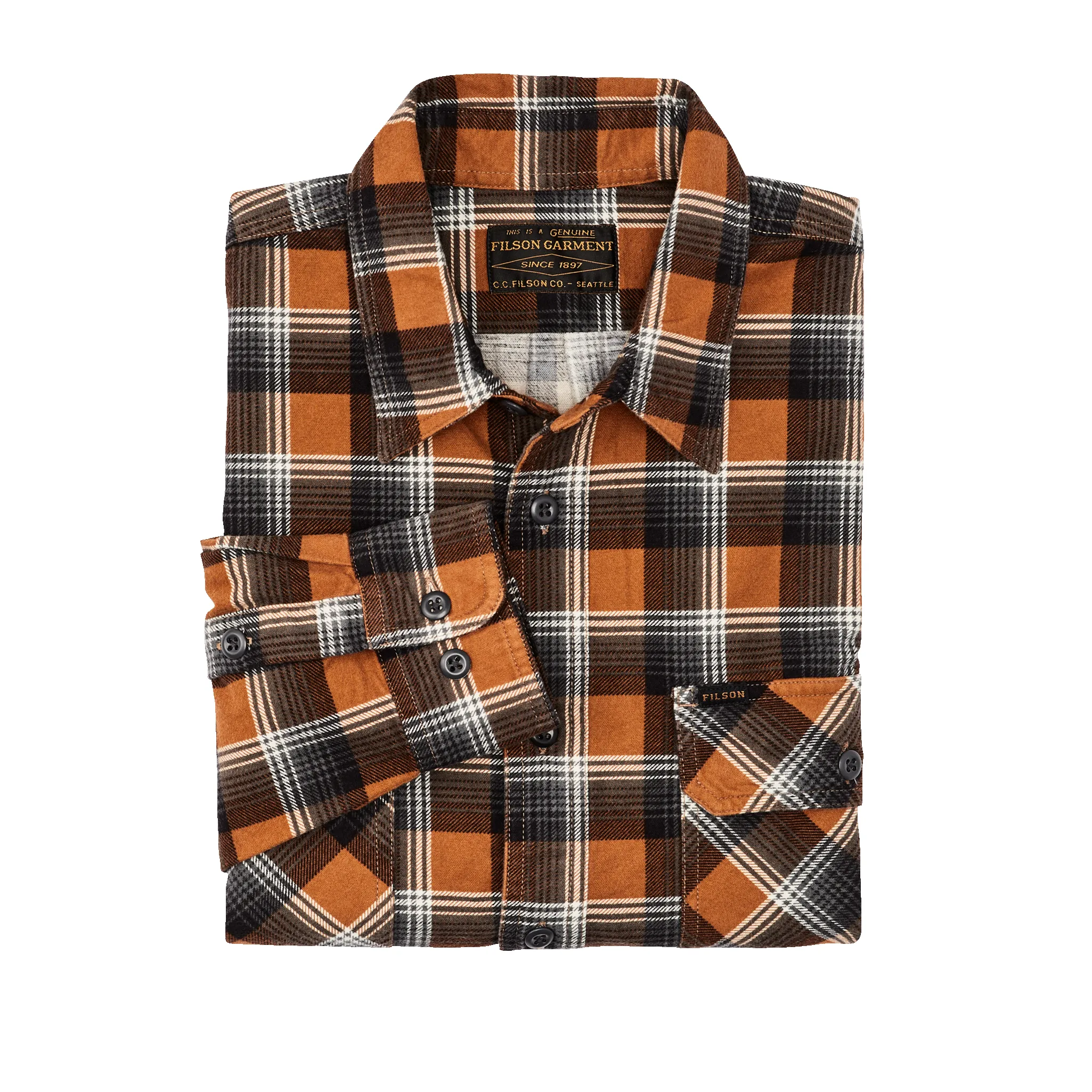 Field Flannel Shirt - Amber Rust / Gray Plaid sold by Filson product image thumbnail 3