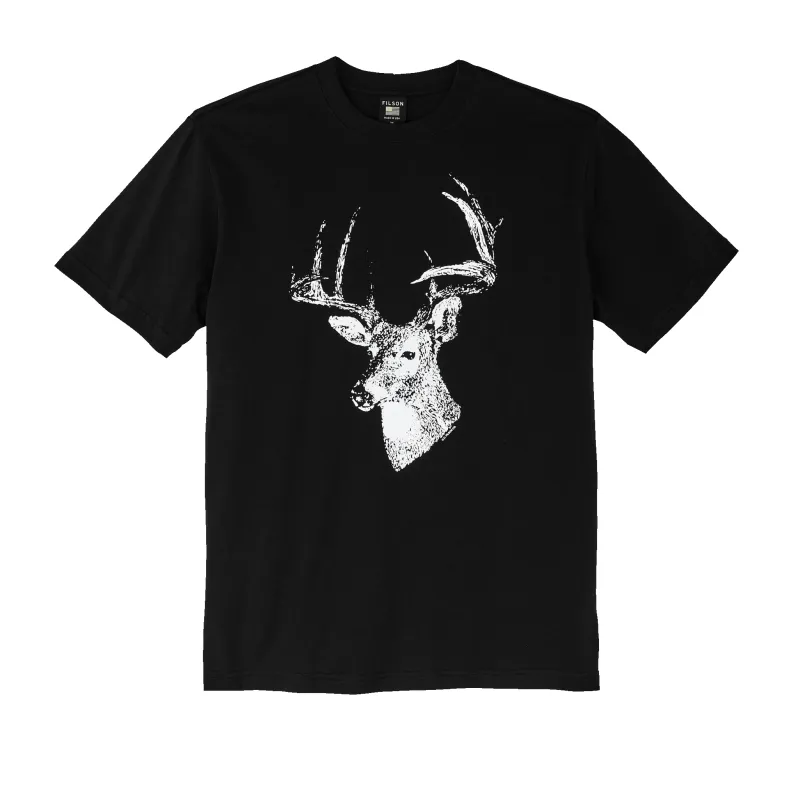 Pioneer Graphic T-shirt - Black / Deer Bust made by Filson