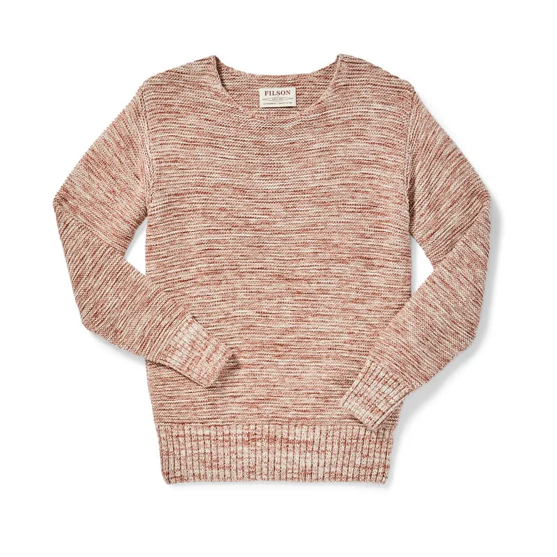 Wmn's Lake Quinault Crewneck Sweater - Natural Clay Melange sold by Filson