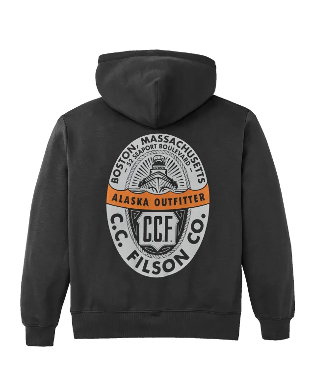 Boston Graphic Hooie - Faded Black made by Filson