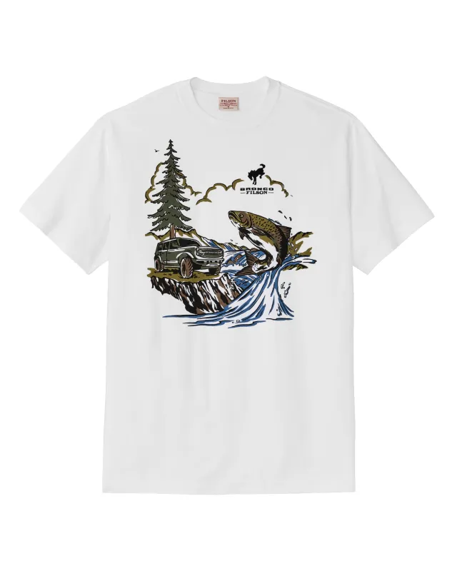 Bronco Filson Trout Graphic T-Shirt - Bright White made by Filson