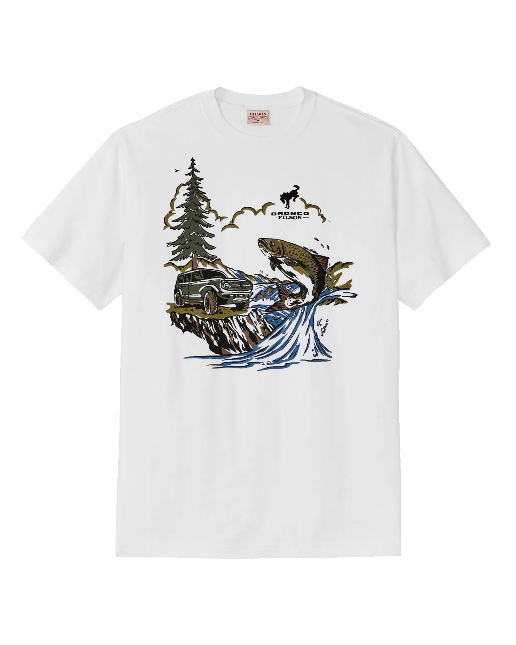 Bronco Filson Trout Graphic T-Shirt - Bright White sold by Filson
