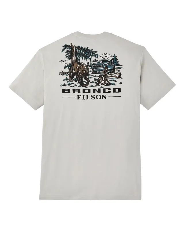 Bronco Filson Grizzly Graphic T-Shirt - Gray Sky made by Filson